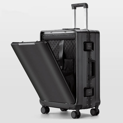 KLQDZMS 20 Inch Portable Front Opening Suitcase With Large Capacity 24 Inch Business Trip Travel Cabin Rolling Luggage Bag