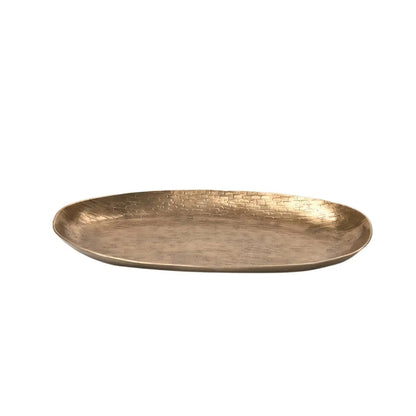 Elegant Decorative Trays Irregular Rounded Oval Metal Bowl Table Decoration Tray for Home