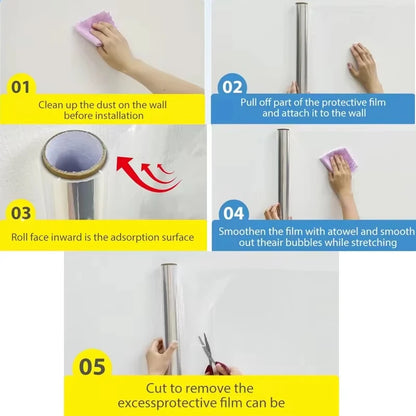 Waterproof Stain-Resistant Removable Adhesive-Free And Electrostatic Transparent Wall Stickers Suitable For Living Room Bedroom.
