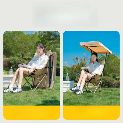 Outdoor Umbrella Folding Chair High-back Moon Chair Sunshade Canopy Portable Fishing Camping Beach Chair New Arrival 2026