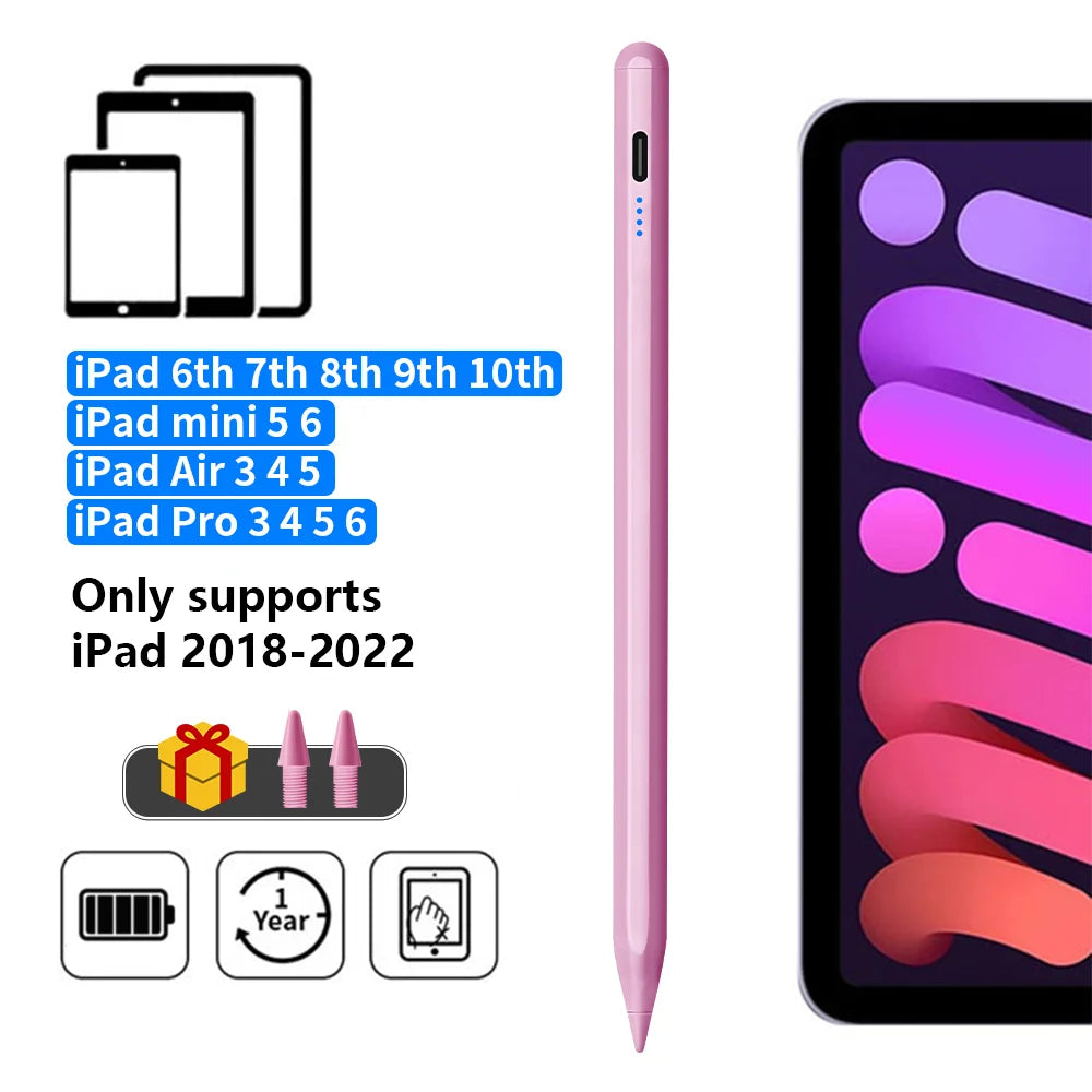 Stylus Pen for Apple Pencil with LED Power Indicators Palm Rejection Touch Pen for 2026 2025 2022 2021 2020 2019 2018 iPad Penci