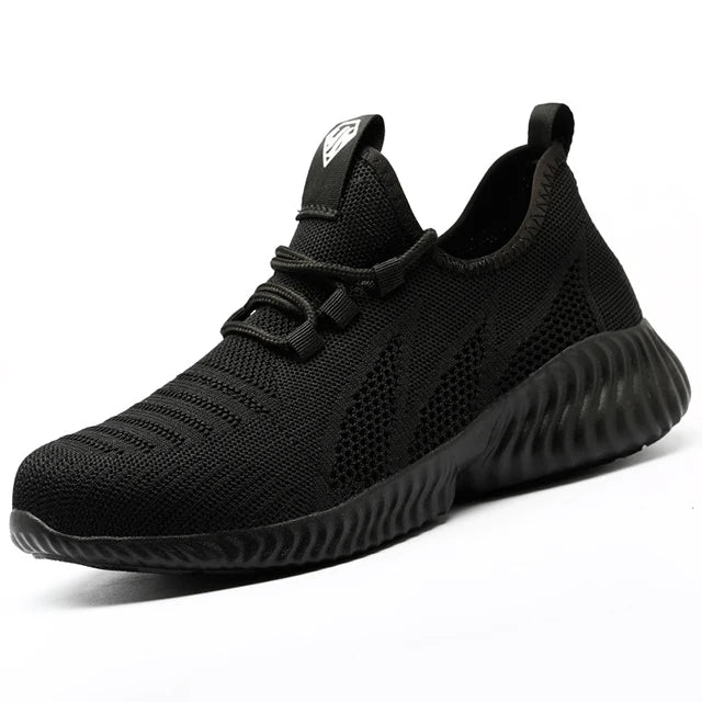 Work Boots Breathable Safety Shoes Men's Lightweight Summer Anti-Smashing Piercing Work Sandals Protective Single Mesh Sneaker