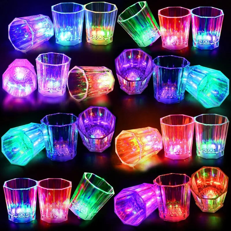 5/10/24 pcs-2oz led  Light Up Shot Glasses Flash Drinking Shot Cups Glow in The  For Party Glow In The Dark