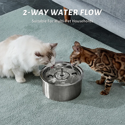 3L Cat Water Fountain Stainless Steel Pet Water Fountain with Automatic Water Fountain for Cats Inside Dog Fountain Dispenser