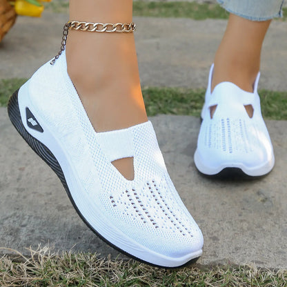 Spring New Women's Sports Shoes, Fashionable, Breathable, Lightweight, Non-slip, Wear-resistant, Casual Sports Shoes, Flat Shoes