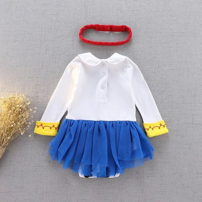 Baby Girl New Summer Bodysuit Cartoon Princess Jumpsuit Children's Long Sleeved Infant Girls Halloween Role Play Clothing H3924