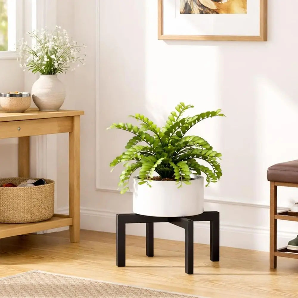 Heavy-Duty Metal Plant Stand, Indoor/Outdoor, Holds Pots 5-12'', Supports 150lbs, Black