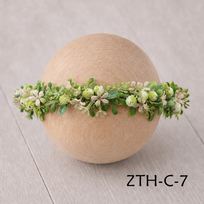 Floral Newborn Headbands for Photography Props Handmade Infant Girl Flower Wreath Baby Headband Newborn Photoshoot, Accessories
