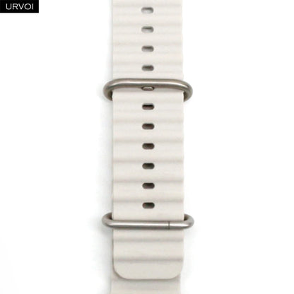 URVOI Ocean Band for Apple Watch Ultra 4 3 2 Strap Series 12 11 10 SE Sport Band for iWatch Silicone Wristband Black Buckle 49mm