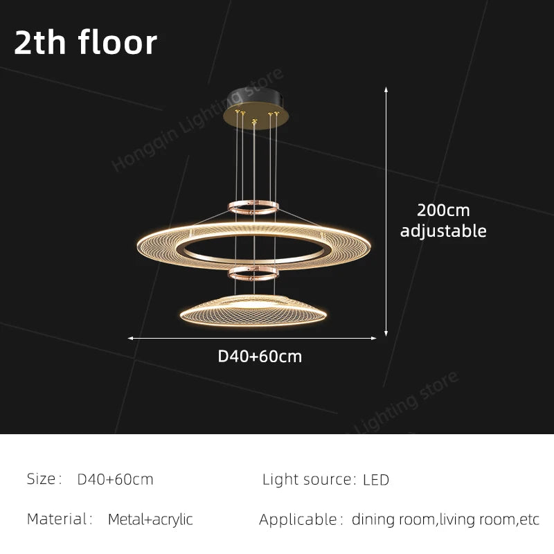 Living Room Pendant Light Duplex Staircase Pendant Light Villa for Dining Table Hanging Lamp Living Room Chandelier