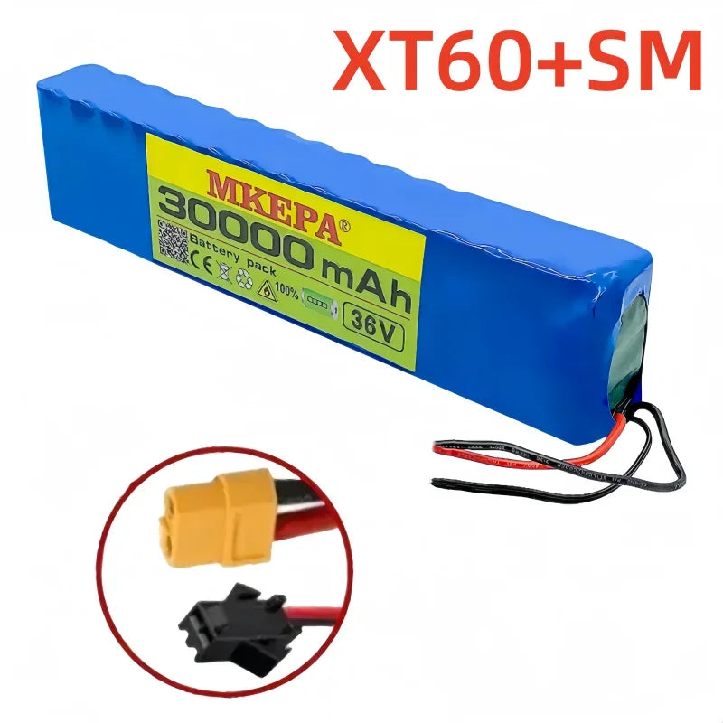 10S3P 36V 30000mAh 100% Brand New Lithium-Ion Rechargeable Battery Suitable for Electric Products Such as Scooters Battery