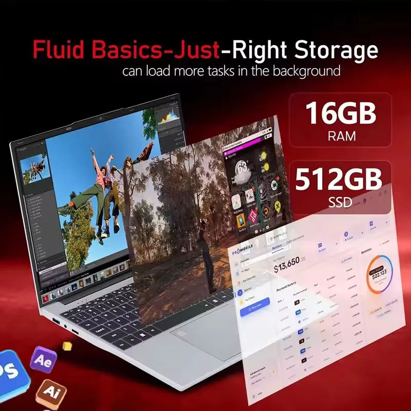 2026 Windows 11 Pro 15.6" Laptop Intel Core i9 10980HK 16GB RAM 1TB 2TB SSD Office Gamer Laptops Fingerprint UnIock Notebook PC