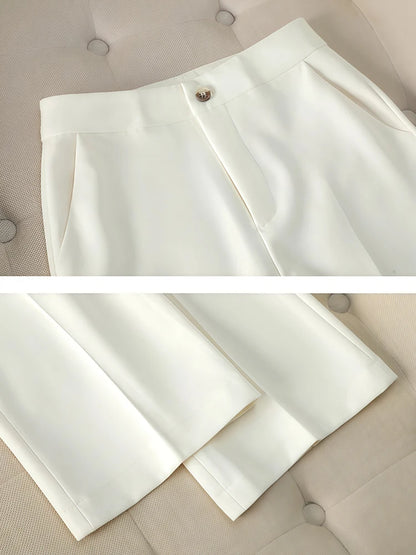 2Pcs Women's Temperament Set Long Sleeved Suit Casual Pants Fashion Slim Work Clothes For Business Commuting Work Events
