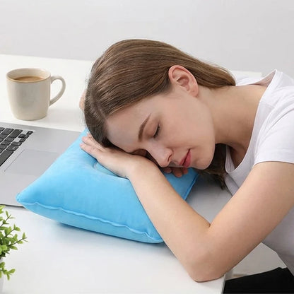 2Pcs Inflatable Travel Pillows or Pumps Portable Ultralight Camping Blow Up Air Pillow for Airplane Car Office Hiking Backpack