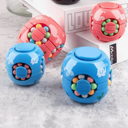 New High Quality Portable Funny Plastics Magic Bean Cube Spinner Rotating Ball 3D Rotating Ball Finger Gyro Finger Spinner Gyro