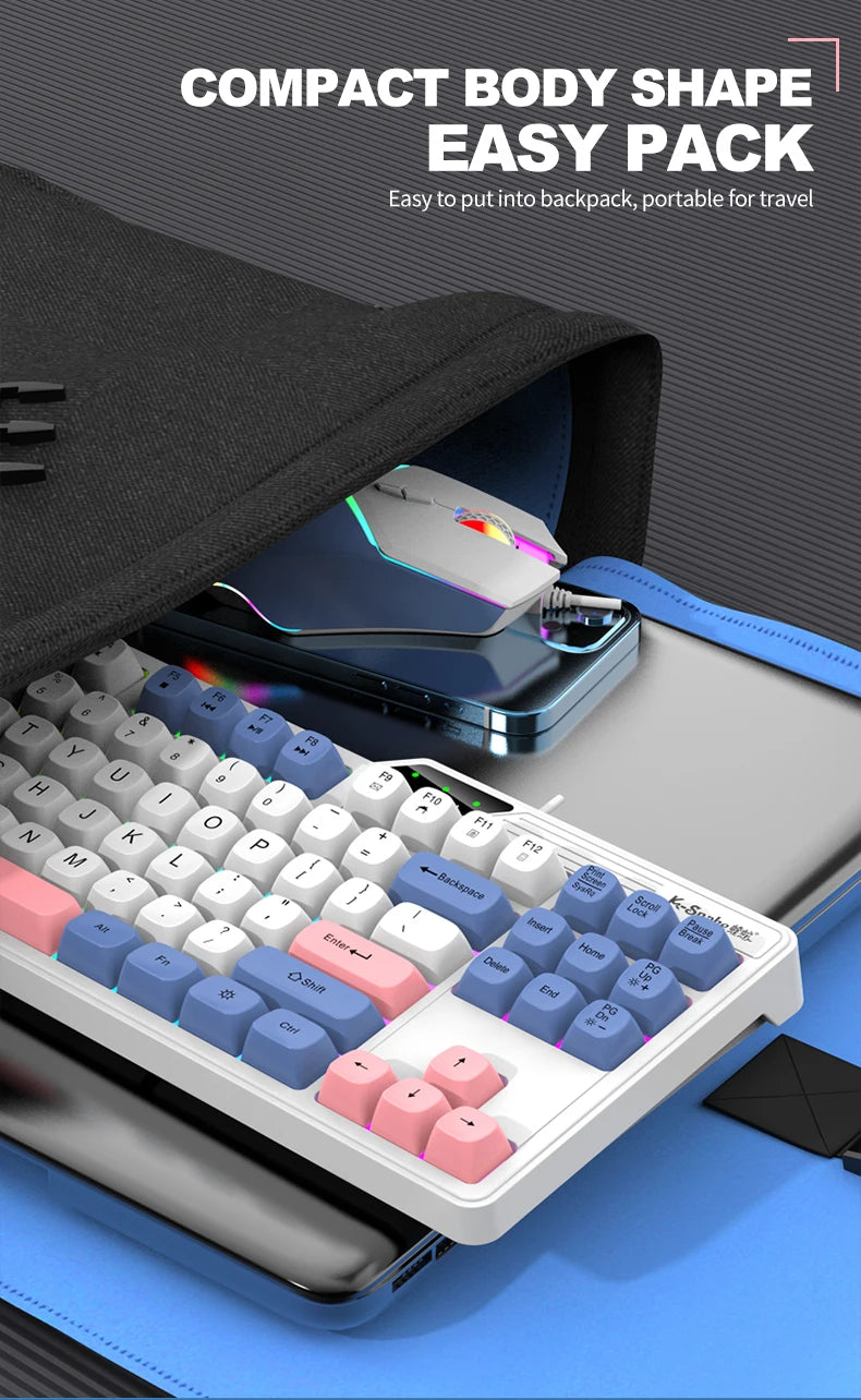 Wired Keyboard and Mouse Set，19-Key Rollover，Office/Gaming Compatible with Desktops and Laptops