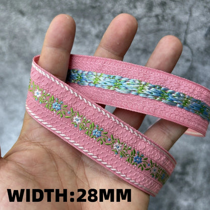 5 Yards 1~3CM Geometric Flower Designs Are Selling Well Embroidered Jacquard Ribbon Decorative Clothing Dog Chain Curtains