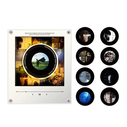 Transparent Acrylic NFC Music Rotating Disc Magnetic Refrigerator Sticker Luminous Night Light Sensor Automatic Player Gifts