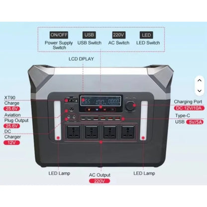 Portable Power Station 2000w 1200w 1000W Solar Emergency Generators for the Home