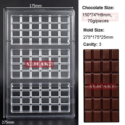 Polycarbonate Chocolate Mould Professional Molds for Candy Bonbons Bar Acrylic Mold Confectionery Baking Pastry Bakery Utensils