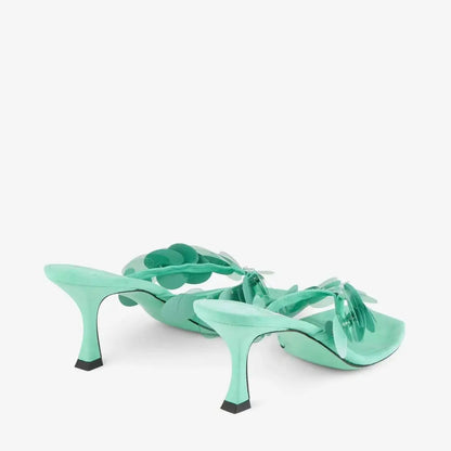 Aqua Green Suede Sandals For Women Shoes High Heels Zapatos Pumps Wedding Party Mules Open Toe Slippers Beach Summer flip flops