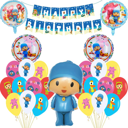 Pocoyoed Foil Air Balloons Eily Pato Latex Ballons Elephant PP Party Happy Birthday Banner Baby Shower Decoration Kids Boys Toys