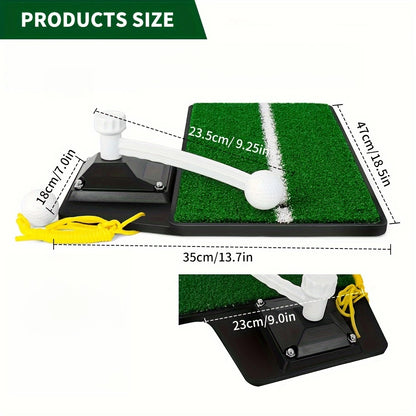 Golf Swing Trainer 2.0 - Adjustable Height Golf Training Equipment - Pure Path Swing Practice Mat - Indoor/Outdoor Home Trainer