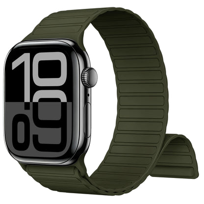 Silicone Strap For Apple Watch 46mm 42mm 49mm Magnetic Band For iWatch Ultra 3 2 Series 12 11 10 9 8 7 6 5 SE Bracelet Correa