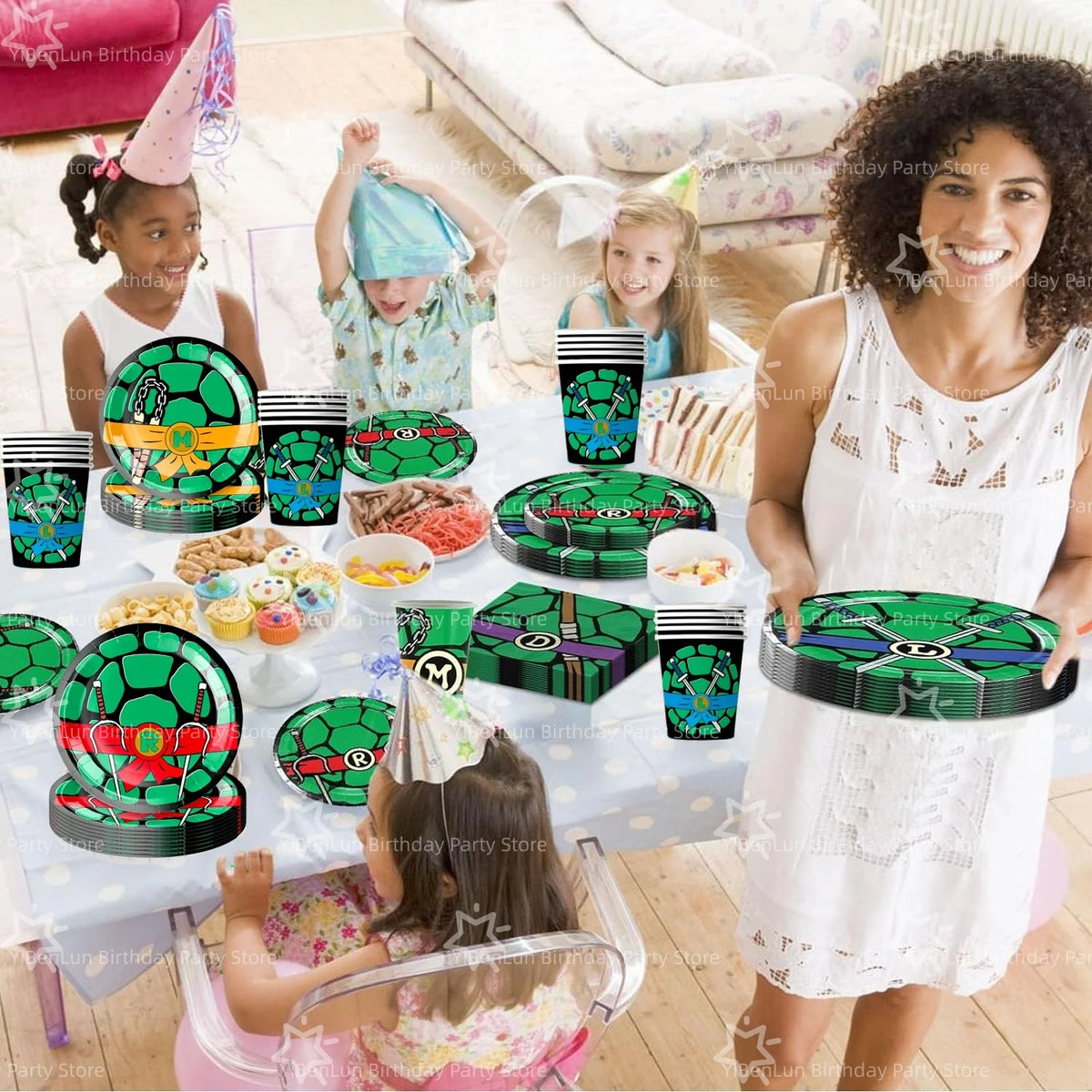 Cartoon Turtles Birthday Party Decorations Tableware Tablecloth Cup Plate Bag Napkins Balloon Baby Shower Turtles Party Favors