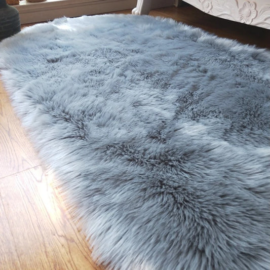 Oval Fur Rugs Bedroom Thicken Fluffy Carpet Living Room Bed Down Children's Floor Hairy Soft Sofa Foot Mat For Home Accessories