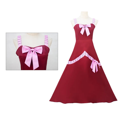 Anime Mirajane Strauss Fairy Tail Red Long Dress Cosplay Full Set Costume Outfit Women Halloween Party Stage Cos Convention