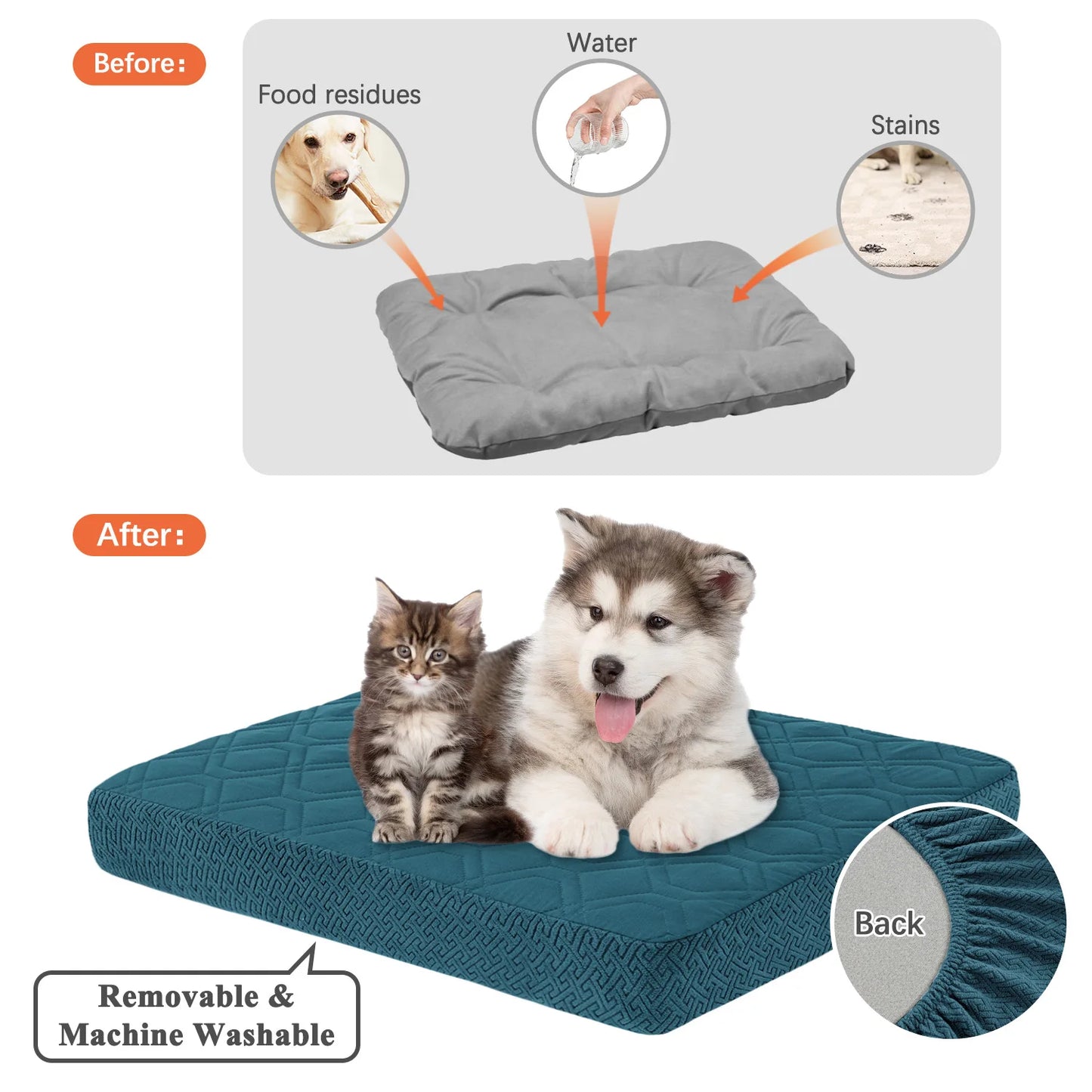 Dog Bed Covers Replacement Washable - Waterproof Dog Bed Covers Quilted, Water Absorbable Pet Puppy Bed Cover for Dog Cat