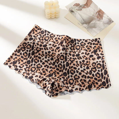 TrowBridge Seamless Leopard Women's Panties Satin Underwear Woman Boxers Breathable Cozy Lingerie Skin-Friendly Female Boyshorts
