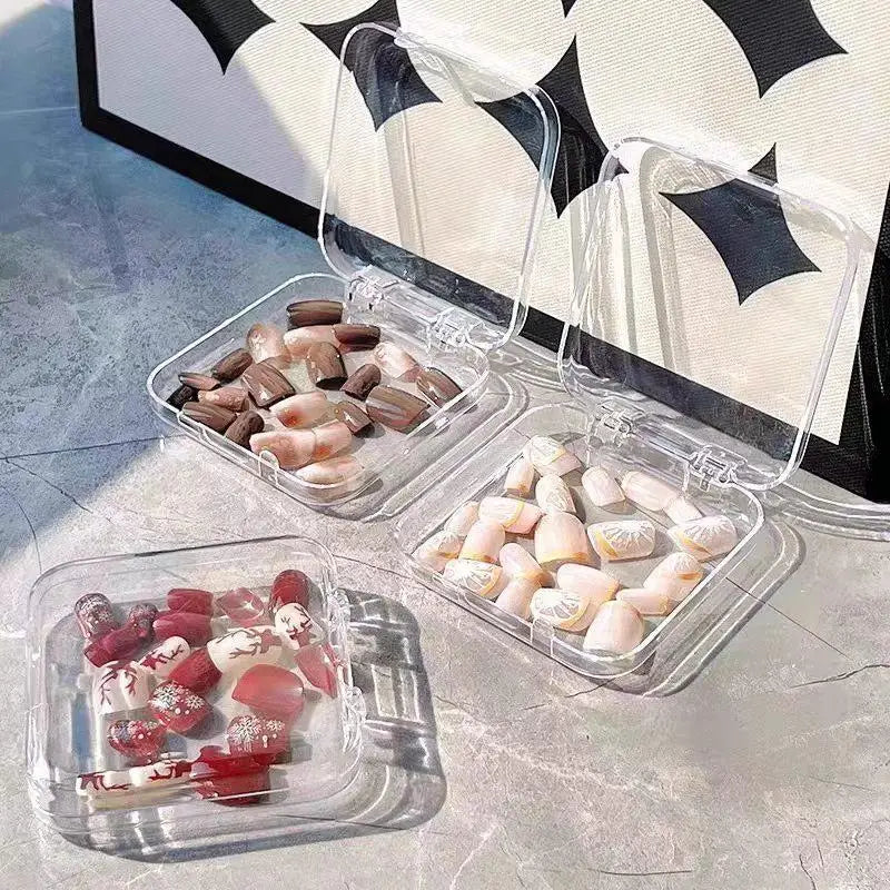 Hot！10/20PCS Press-On Nail Storage Acrylic Boxes Transparent Clear Nail Boxes Jewelry Storage Tool Accessories