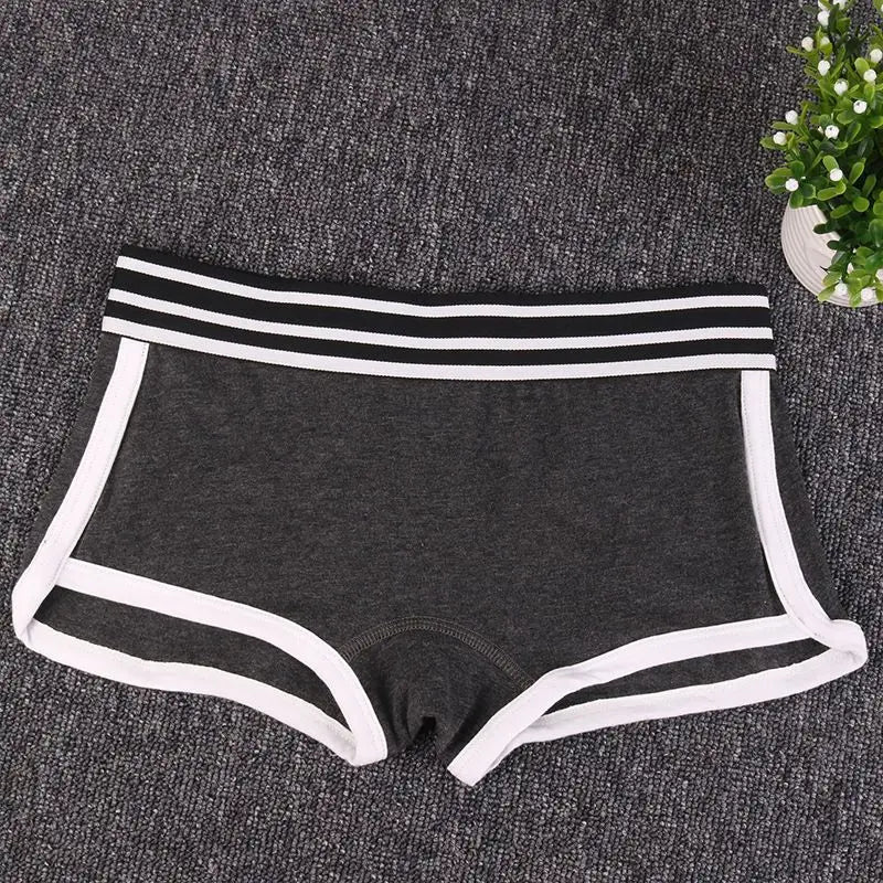 Women's Low-Waist Boxer Boyshort Panties Single Piece Comfortable Breathable Sport Underwear Ladies Intimate Lingerie Women's pa