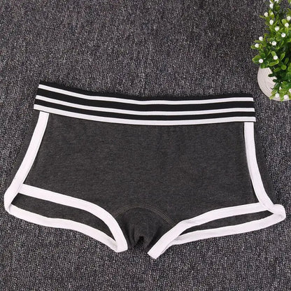Women's Low-Waist Boxer Boyshort Panties Single Piece Comfortable Breathable Sport Underwear Ladies Intimate Lingerie Women's pa