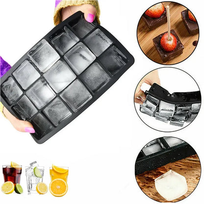 New 15 Grid Silicone Ice Cube Molds Big Tray Mold Ice Cube Maker Reusable Durable Bar Pub Whiskey Cocktail Ice Block Maker Model