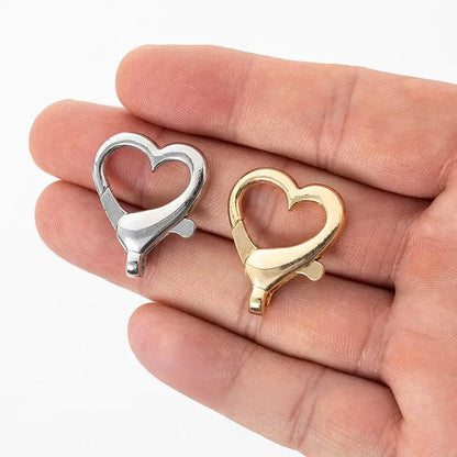 Heart-Shaped Lobster Clasps — Metal Bag & Keychain Charm Connectors