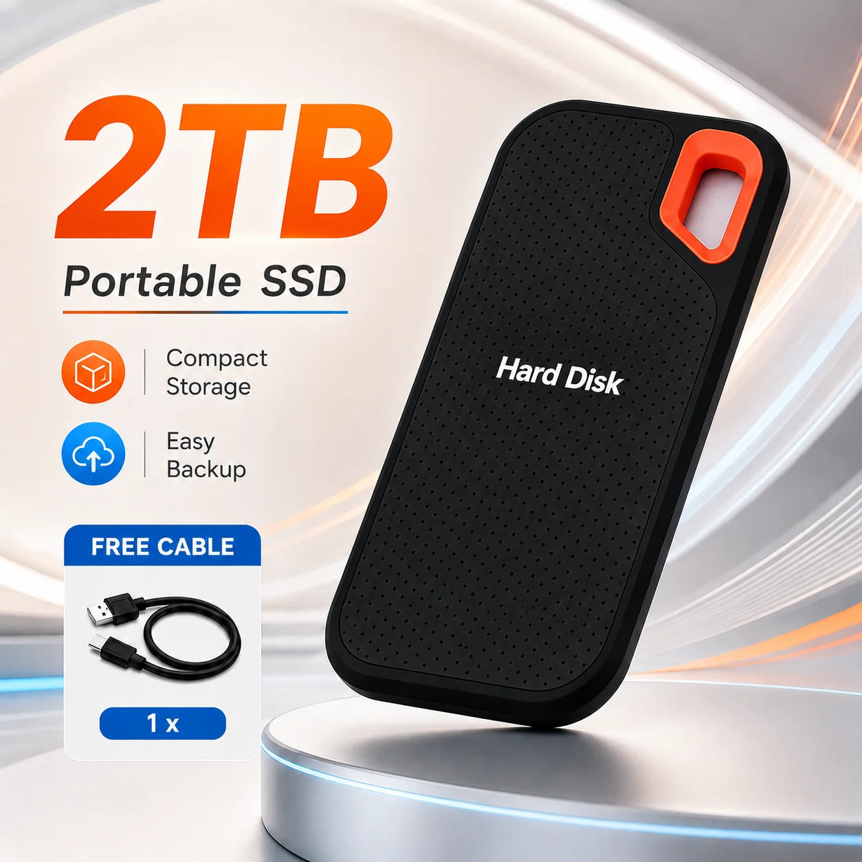 Original Hard Drive External Hard Disk 2TB Portable SSD USB-C Fast Storage Disk for Laptop Mac PC Phone Photo File Backup