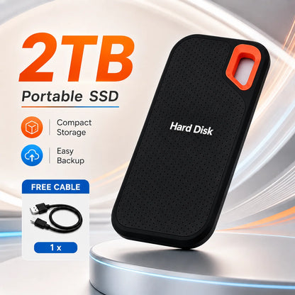 Original Hard Drive External Hard Disk 2TB Portable SSD USB-C Fast Storage Disk for Laptop Mac PC Phone Photo File Backup