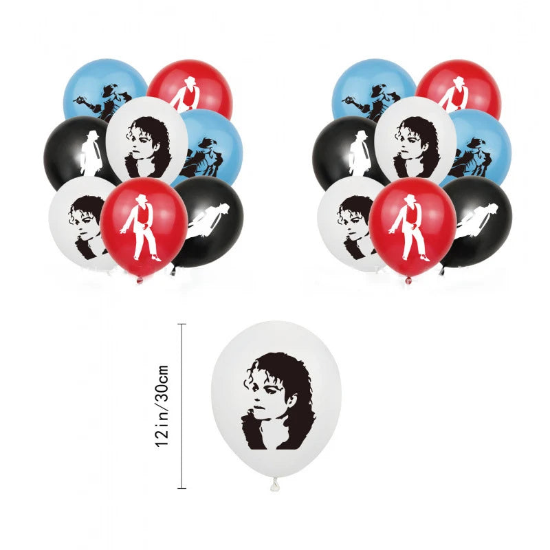 Michael Jacksons Birthday Party Decorations Fans Party Supplies Cake Topper Balloons Background Photo Studio Photography Props
