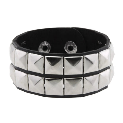 Punk Bracelets PU Leather Studded Bracelet Adjustable Goth Cuff Bracelet Gothic Rivet Buckle Wristband for Men Women Emo Jewelry