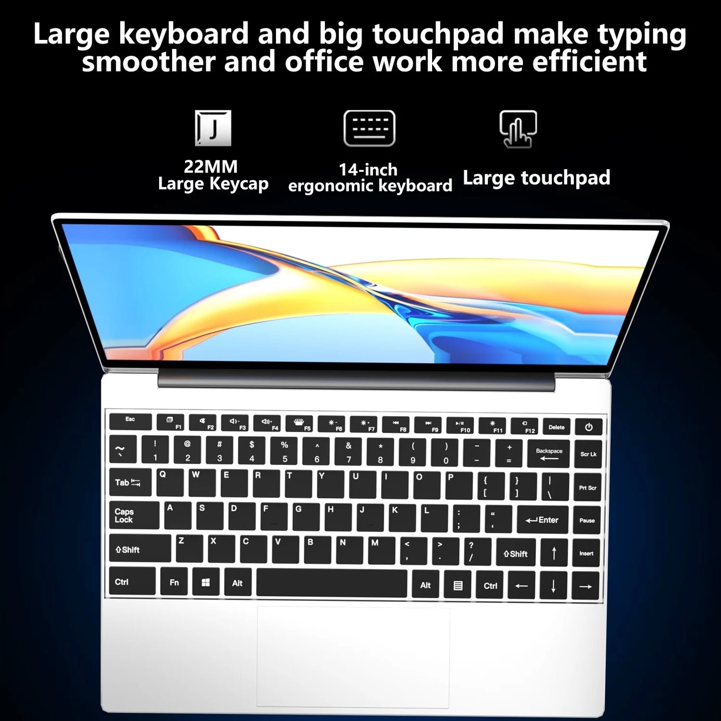 LENO 14.1"Ultra Slim Laptop Windows11 16GB 2TB SSD Gamer Notebook Intel 4405U 1920*1080 Display Office Study Gaming Computer PC