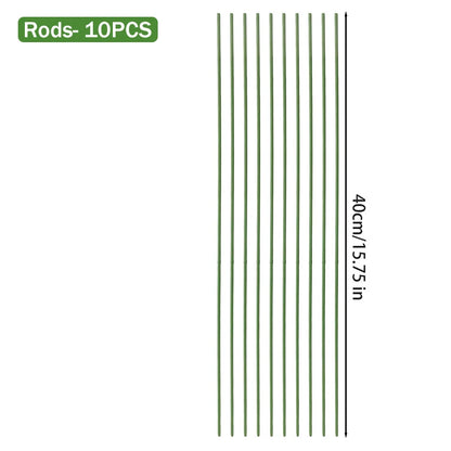 Plant Support Stakes with Orchid Clips Ties Bendable Single Stem Support Rods Holder Sticks for Potted Plants Flowers Vegetables