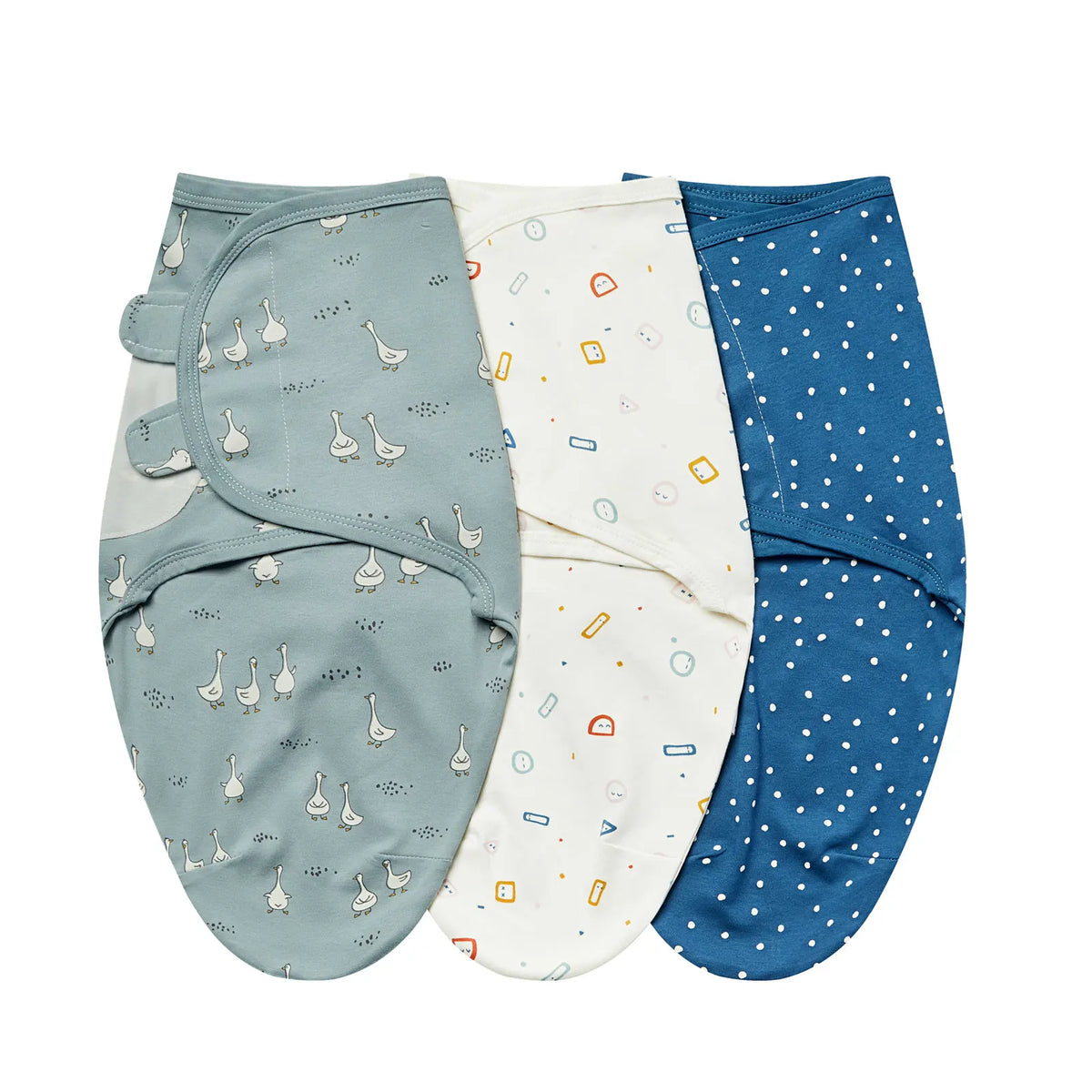 3Pcs Cute Newborn Baby Blankets Swaddles Set 100%Cotton Boys Girls Adjustable Swaddle Infant Swaddle for 0-6 Month