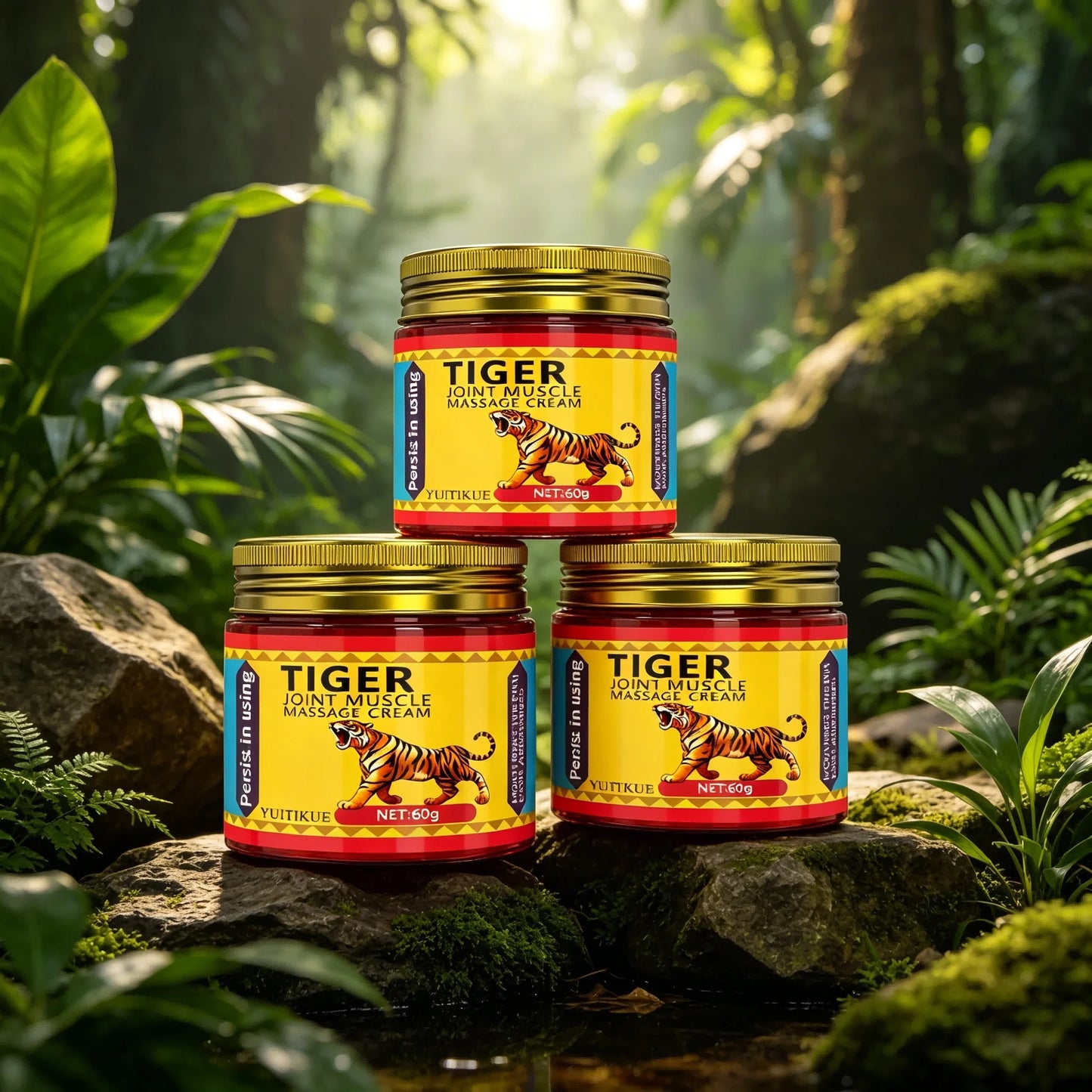 YUITIKUE 60g Tiger Massage Balm Easily Absorbed Moisturizing Care For Joint Muscle Knee Wrist Hand Foot Body Skin