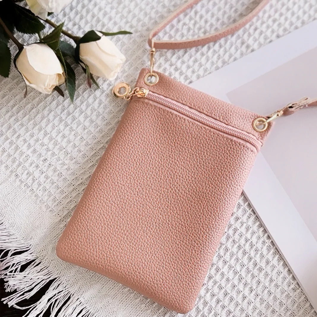 Mini Crossbody Bag PU Litchi Pattern Personalized Fashion Phone Bag Sweet Women's Convenient Shoulder Bag Purses and Handbags