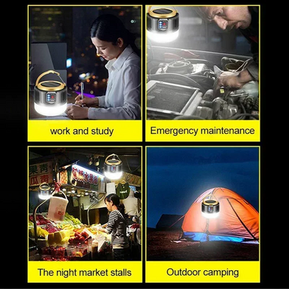 Portable Camping Light Power Bank LED Camping Lanterns With Remote Control Waterproof Outdoor Tent Light Rechargeable Flashlight