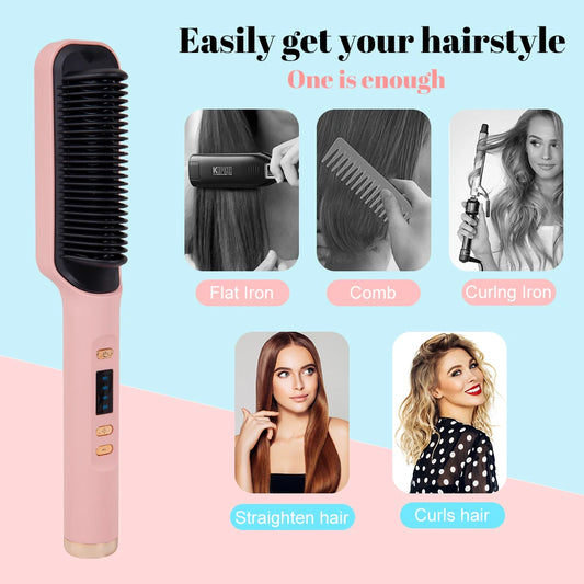 Hair Straightener Brush Electric Hot Comb Hair Straightener Hair Brushes Comb Hot Heating Comb Multifunction Hair Straightener