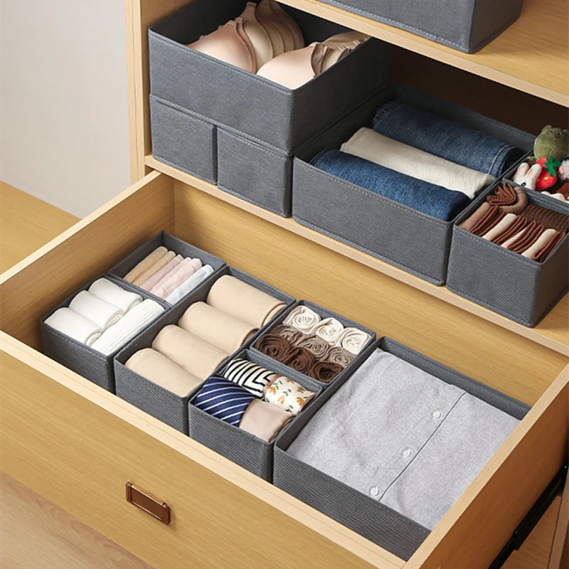 Foldable Drawer Organizers Underwear Storage Box Home Bra Socks Leggings Belts Ties Storage Organizers Box Closet Organization